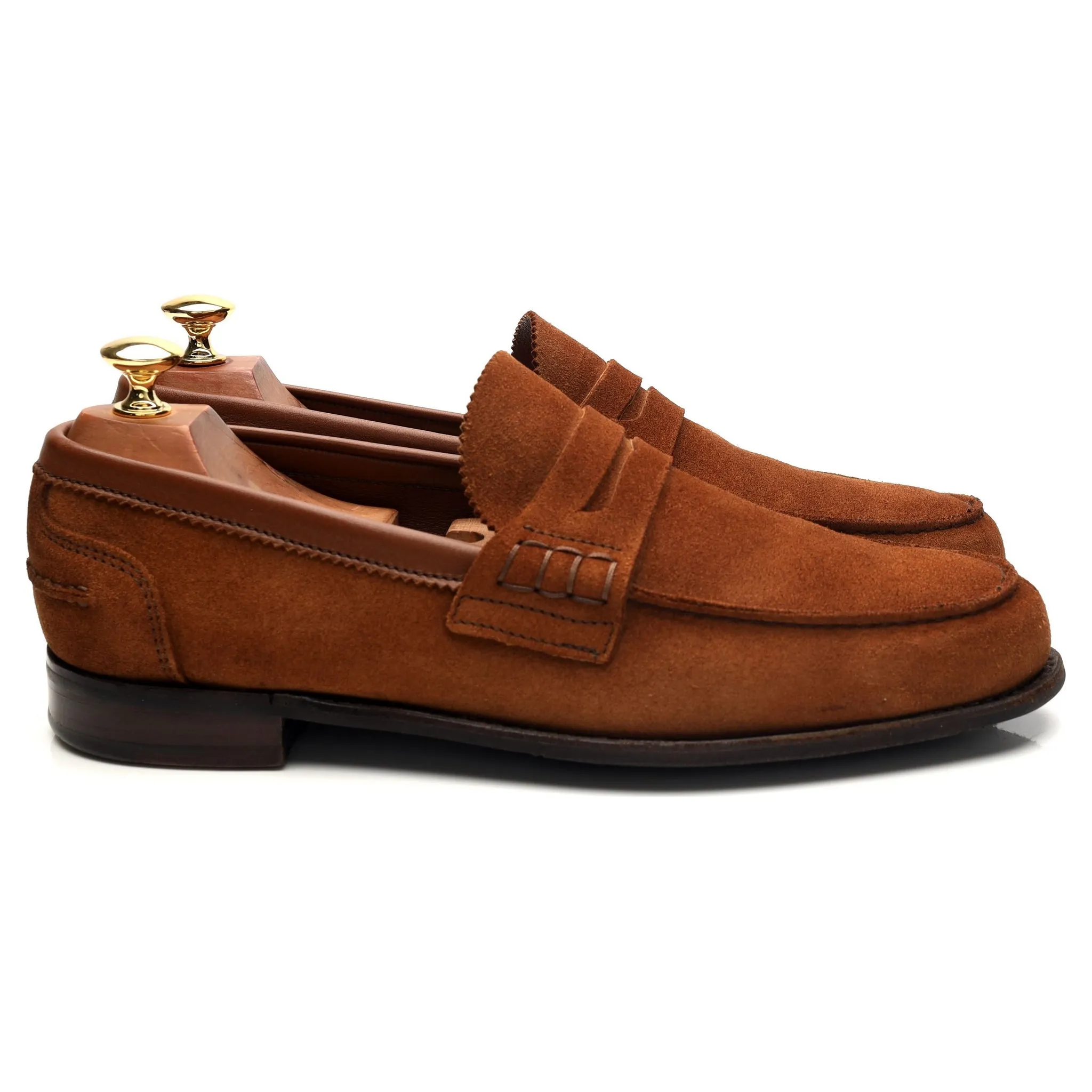 'Dover D' Tan Brown Suede Loafers UK 8.5 F