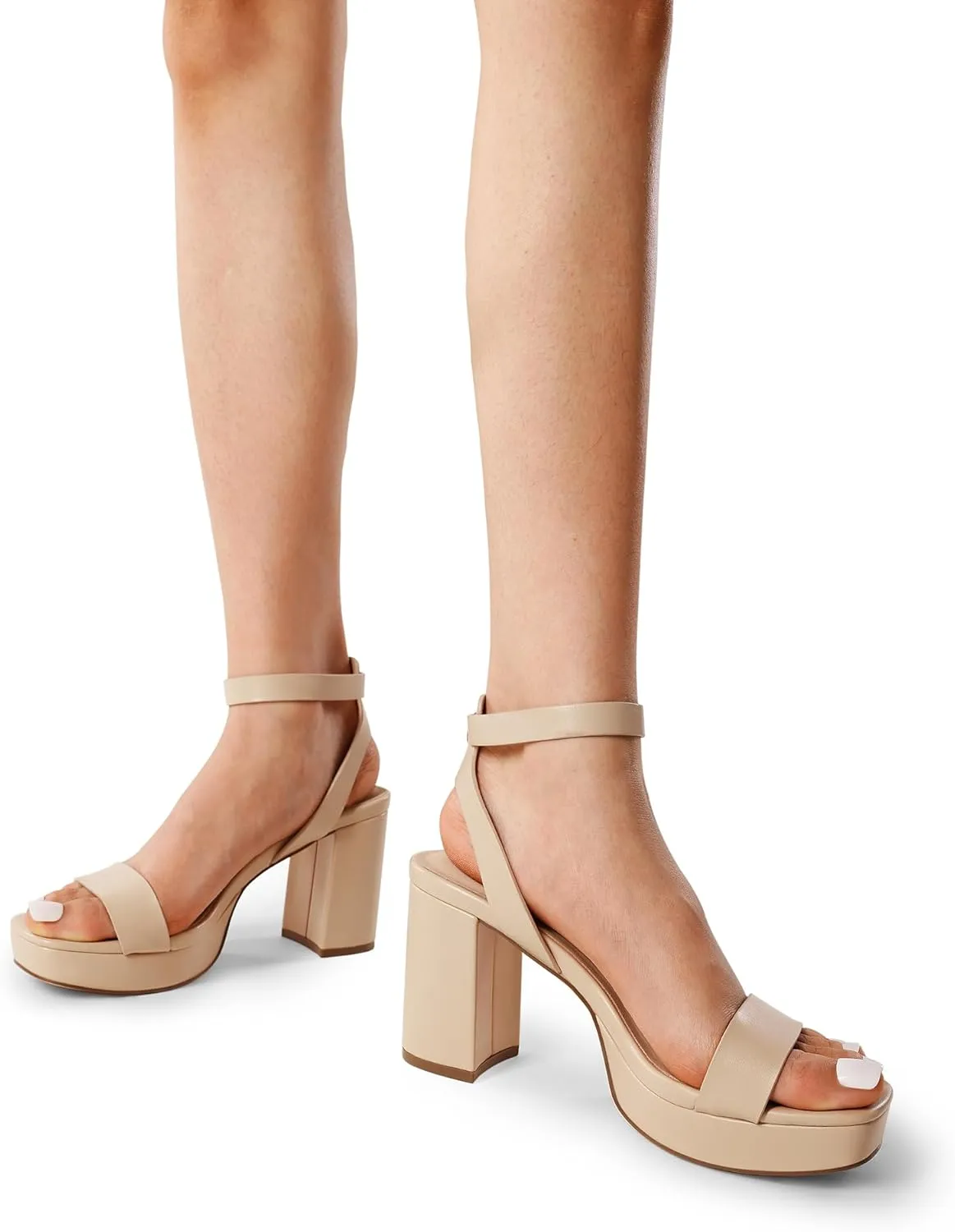 DREAM PAIRS Platform Heels for Women High Block Chunky Open Toe Ankle Strap Heels Fashion Wedding Party Evening Prom Dance Dress Pump Sandals Shoes