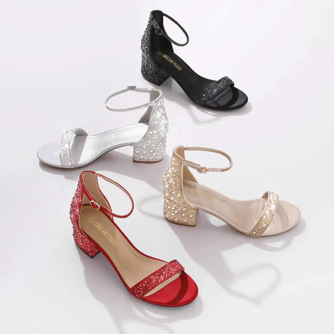 DREAM PAIRS Womens Low-Chunk Low Heel Pump Sandal