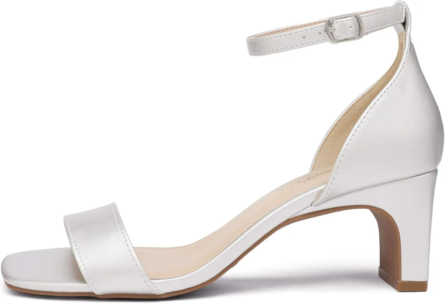 DREAM PAIRS Women's Square Toe Low Block Chunky Heels Open Toe Ankle Strap Dress Pump Shoes