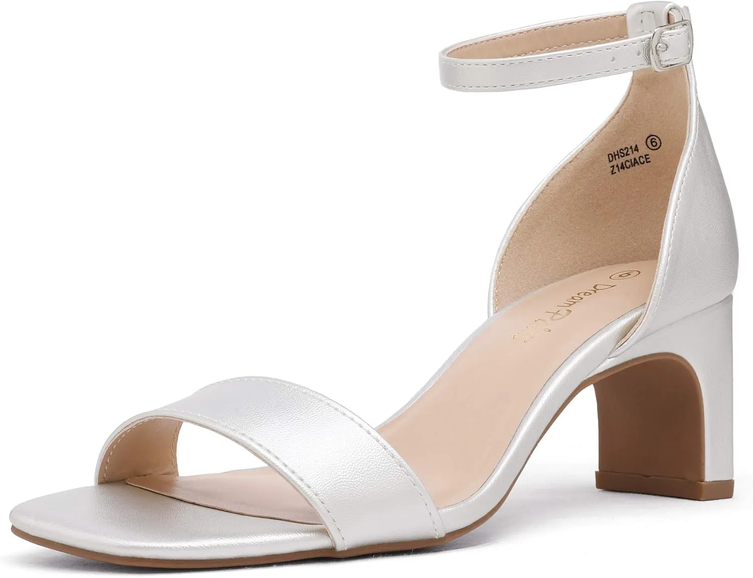 DREAM PAIRS Women's Square Toe Low Block Chunky Heels Open Toe Ankle Strap Dress Pump Shoes