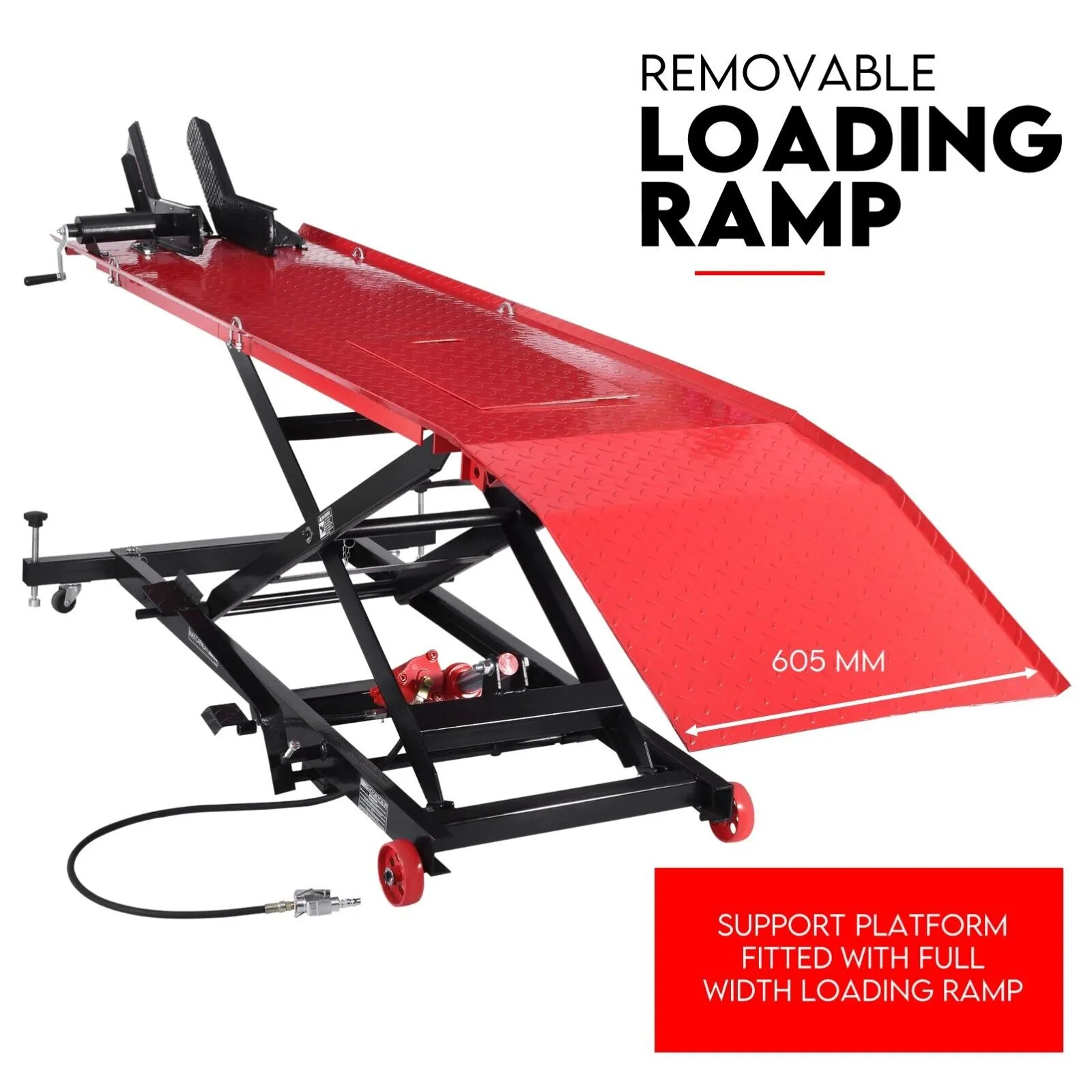 Effortless Bike Raising 500kg Motorcycle Hydraulic Lift Table with Air Jack