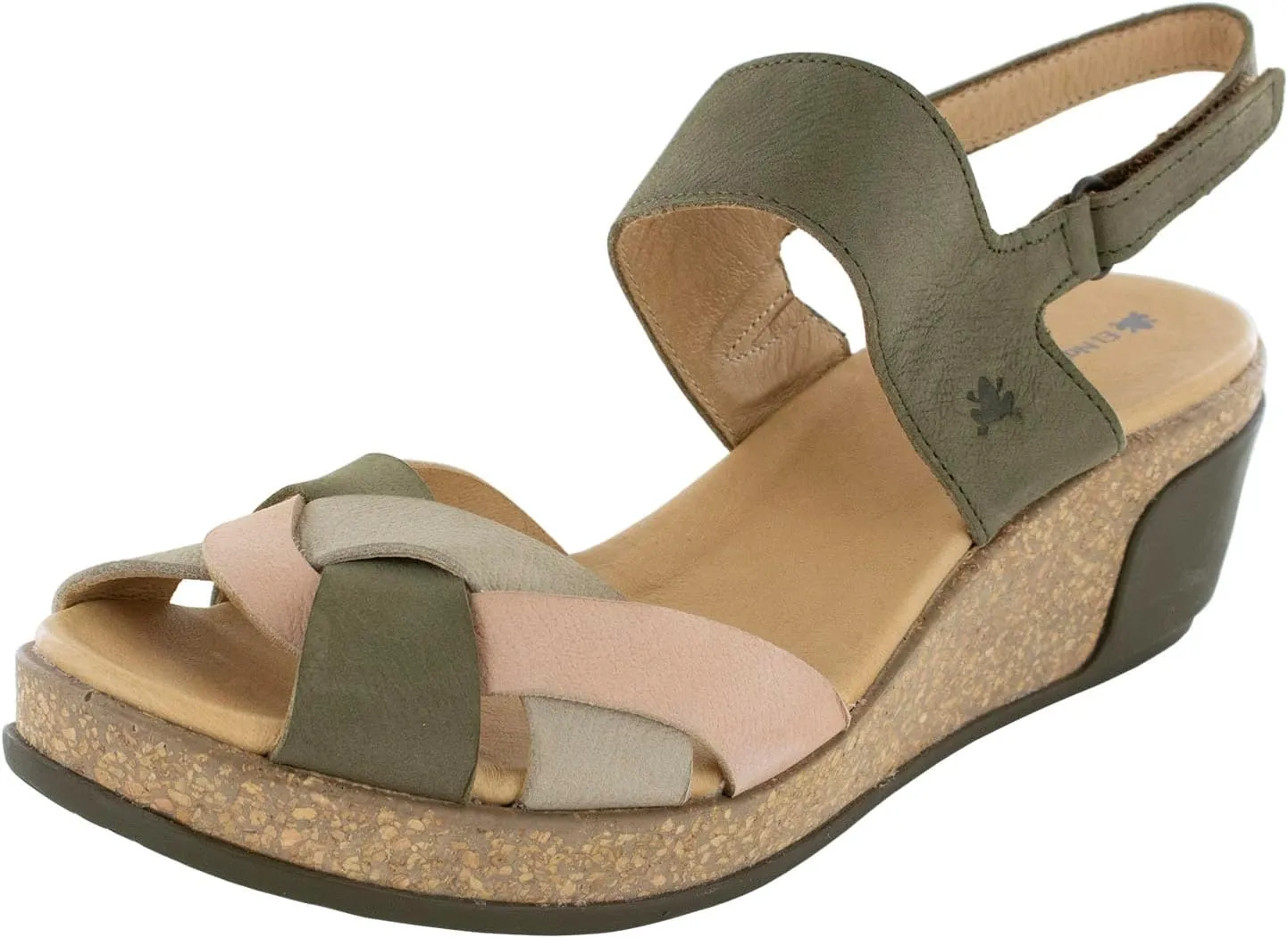 El Naturalista Womens Leaves 5008 Wedge Sandal Shoes, Kaki Mixed, EU 40 / US 9