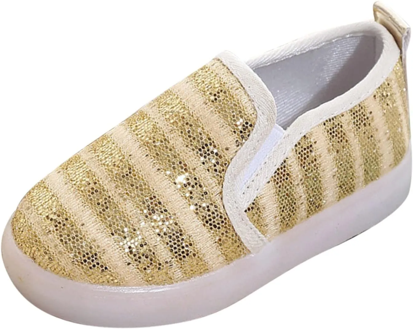 EnJoCho Infant Baby Boys Girls Canvas Sneakers Toddler Slip On Anti Newborn First Walkers Floral Shoes for 0-18 Months (Gold#WEIU, 5.5 Years)