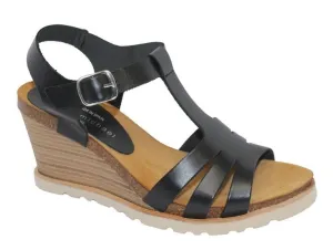 Eric Michael Black Joey Womens Wedge Sandals