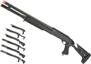 Evike Airsoft - CYMA Standard Metal M8.70 3-Round Bu.RST Multi-S.hot Sh.ell Loading Airsoft Sh.otgu.n (Model: Retractable St.ock Full Metal) - (PID: 60168)