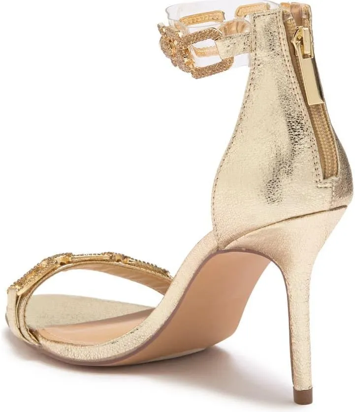 Farla Rhinestones Open Toe Chain Ankle Strap Formal Prom Sandals