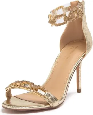 Farla Rhinestones Open Toe Chain Ankle Strap Formal Prom Sandals