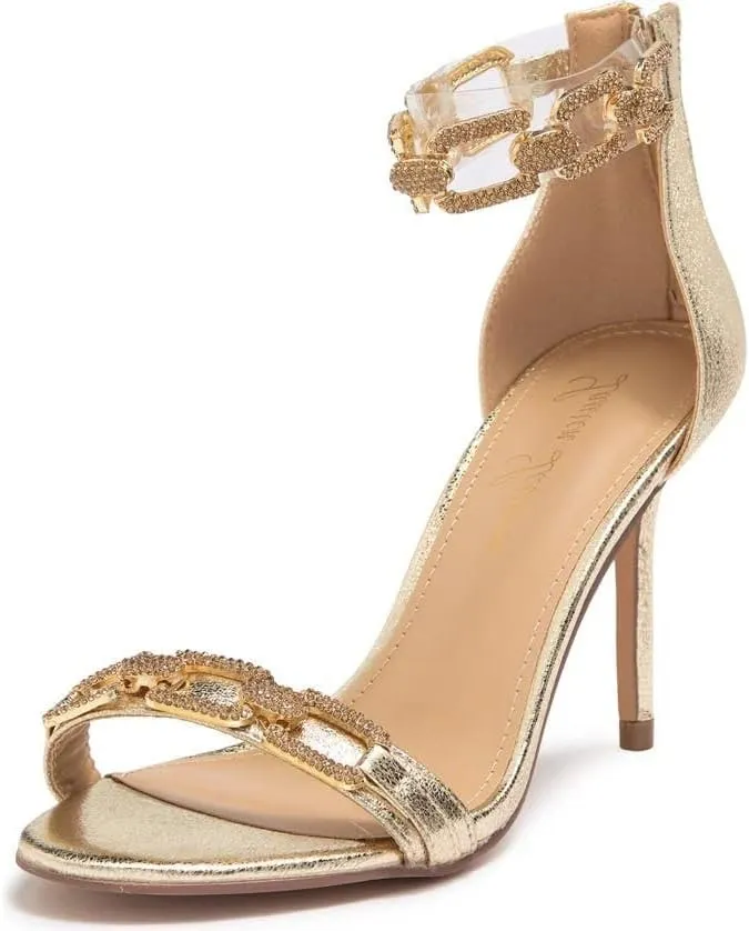 Farla Rhinestones Open Toe Chain Ankle Strap Formal Prom Sandals