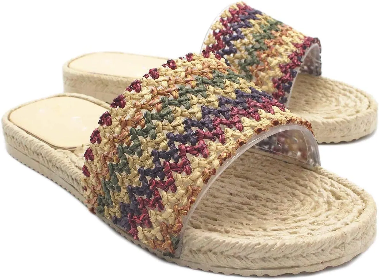Fashion Slides Slippers for Summer Women Slippers Summer New Pattern Lmitation Grass Weaving Fashion Retro Flat Bottom