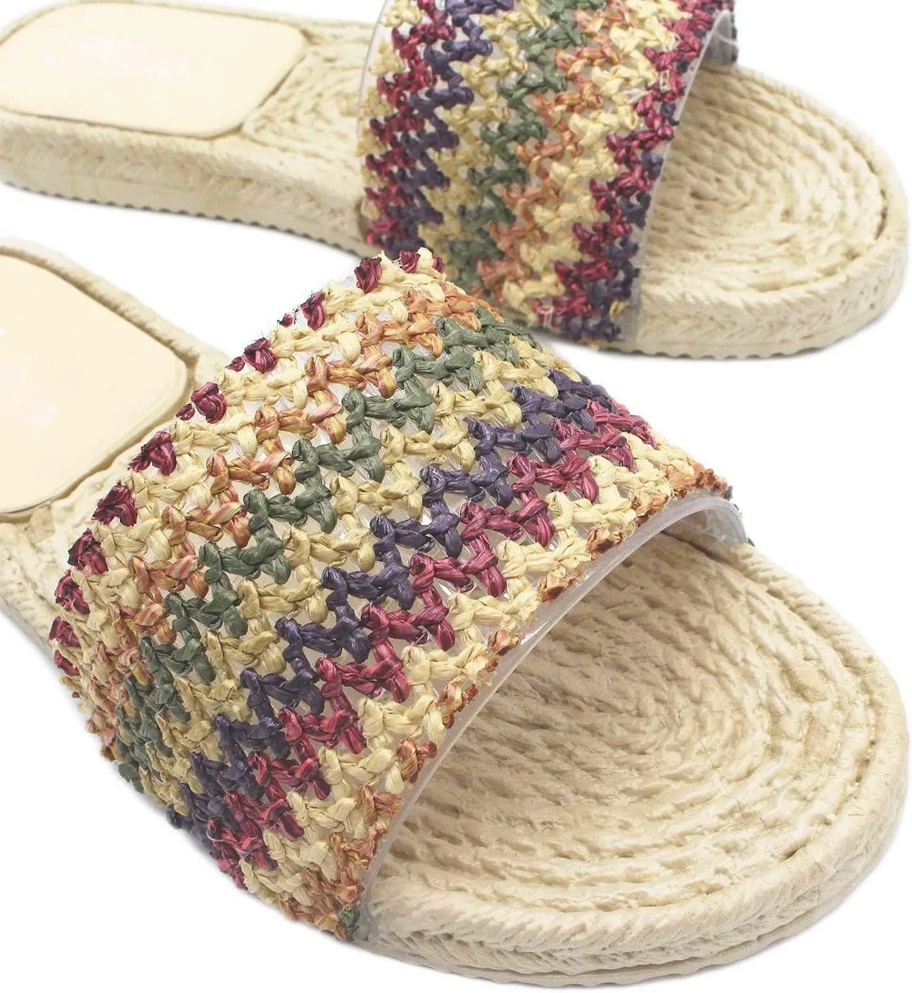 Fashion Slides Slippers for Summer Women Slippers Summer New Pattern Lmitation Grass Weaving Fashion Retro Flat Bottom