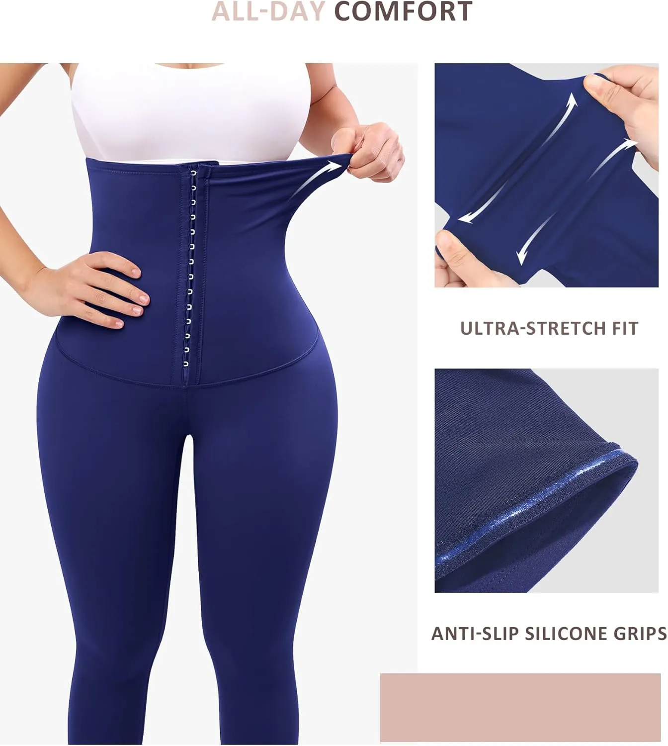 FeelinGirl Leggings for Women Tummy Control Corset Waist Trainer Thigh Slimming High Waisted Compression Yoga Pants