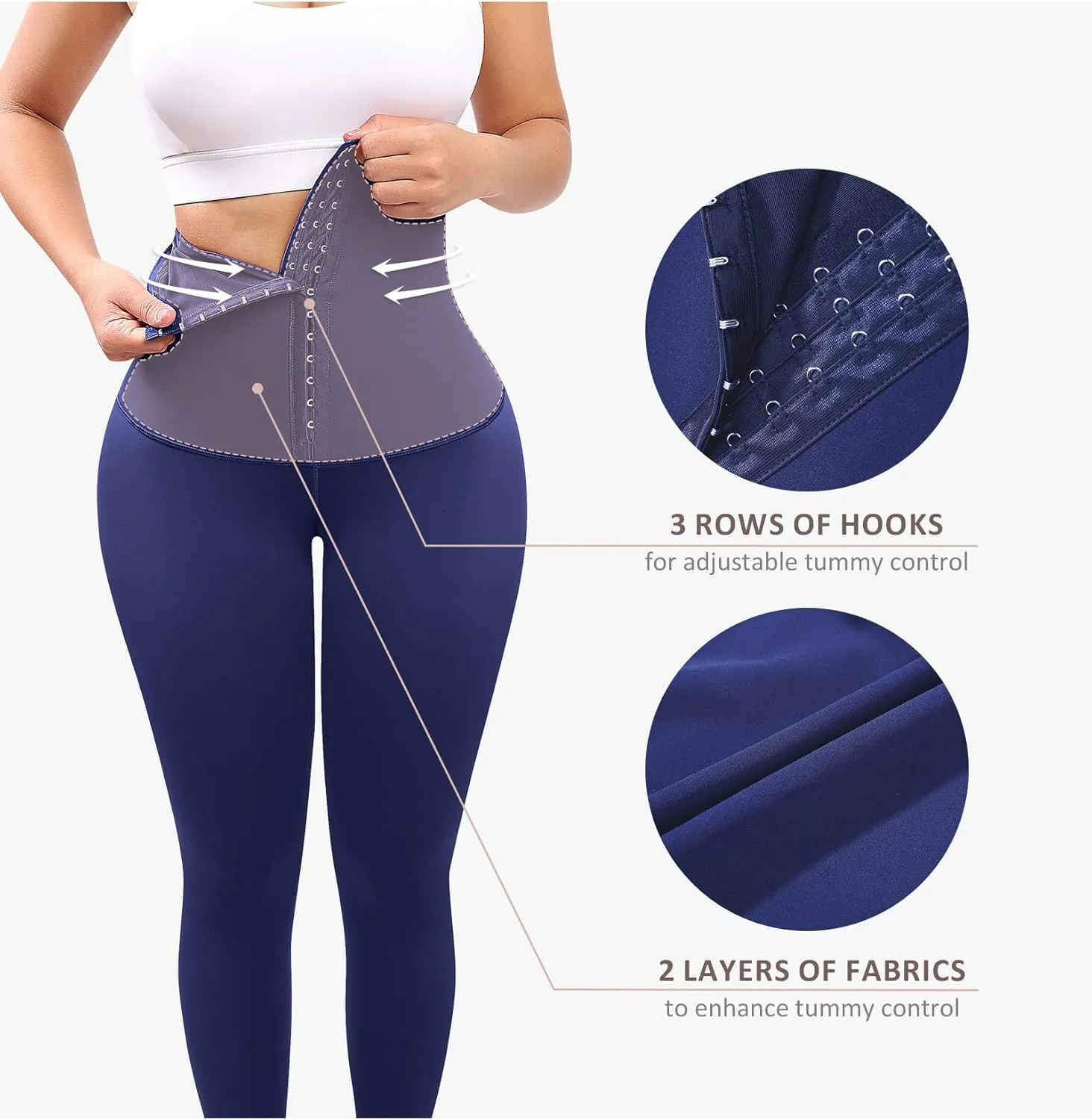 FeelinGirl Leggings for Women Tummy Control Corset Waist Trainer Thigh Slimming High Waisted Compression Yoga Pants