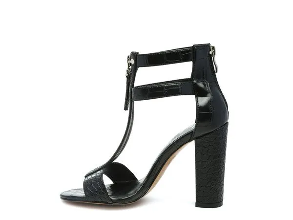 FELICITY Zip Up Croc Textured Sandals for women