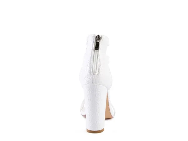 FELICITY Zip Up Croc Textured Sandals for women