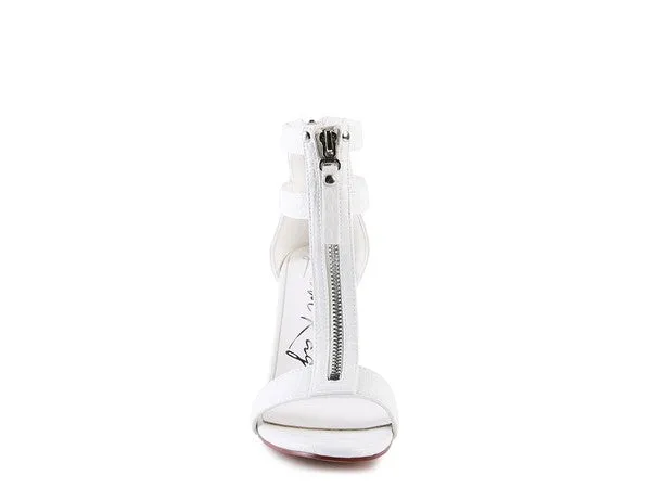 FELICITY Zip Up Croc Textured Sandals for women