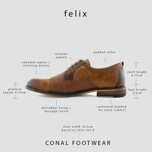 Ferro Aldo Mens Classic Cap-Toe Lace Up Derby Dress Shoes