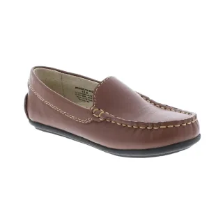 FOOTMATES Brooklyn Slip-On Penny Loafer Boys Shoes, Girls Shoes, with Wide Toe Box and Custom-Fit Insoles, Non-Marking Outsoles - for Toddlers, Little Kids, and Big Kids, Ages 1-12 5 Big Kid Cognac