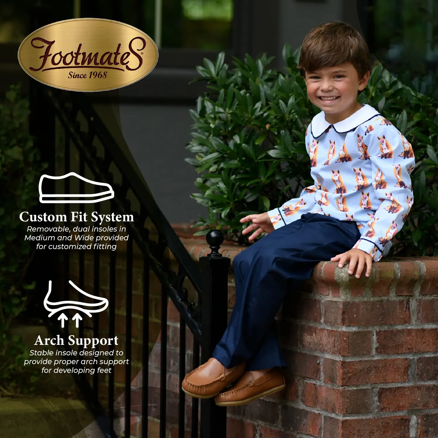 FOOTMATES Brooklyn Slip-On Penny Loafer Boys Shoes, Girls Shoes, with Wide Toe Box and Custom-Fit Insoles, Non-Marking Outsoles - for Toddlers, Little Kids, and Big Kids, Ages 1-12 5 Big Kid Cognac