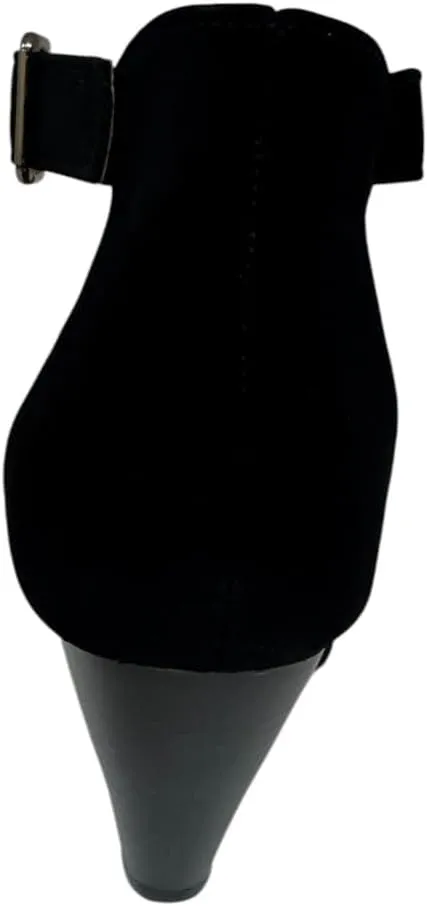 Forever Link Women Peep Toe Cutout Block Heel Sandal, Black Nub