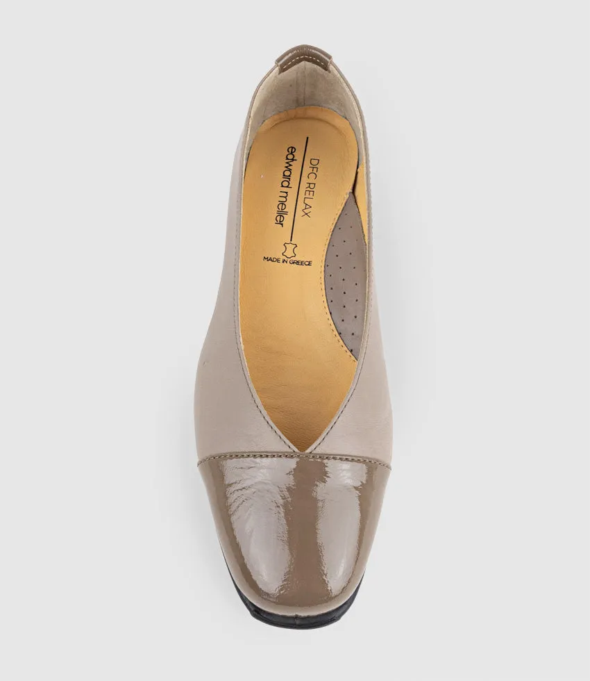 FRANKLY Cap Toe Comfort Ballet in Taupe