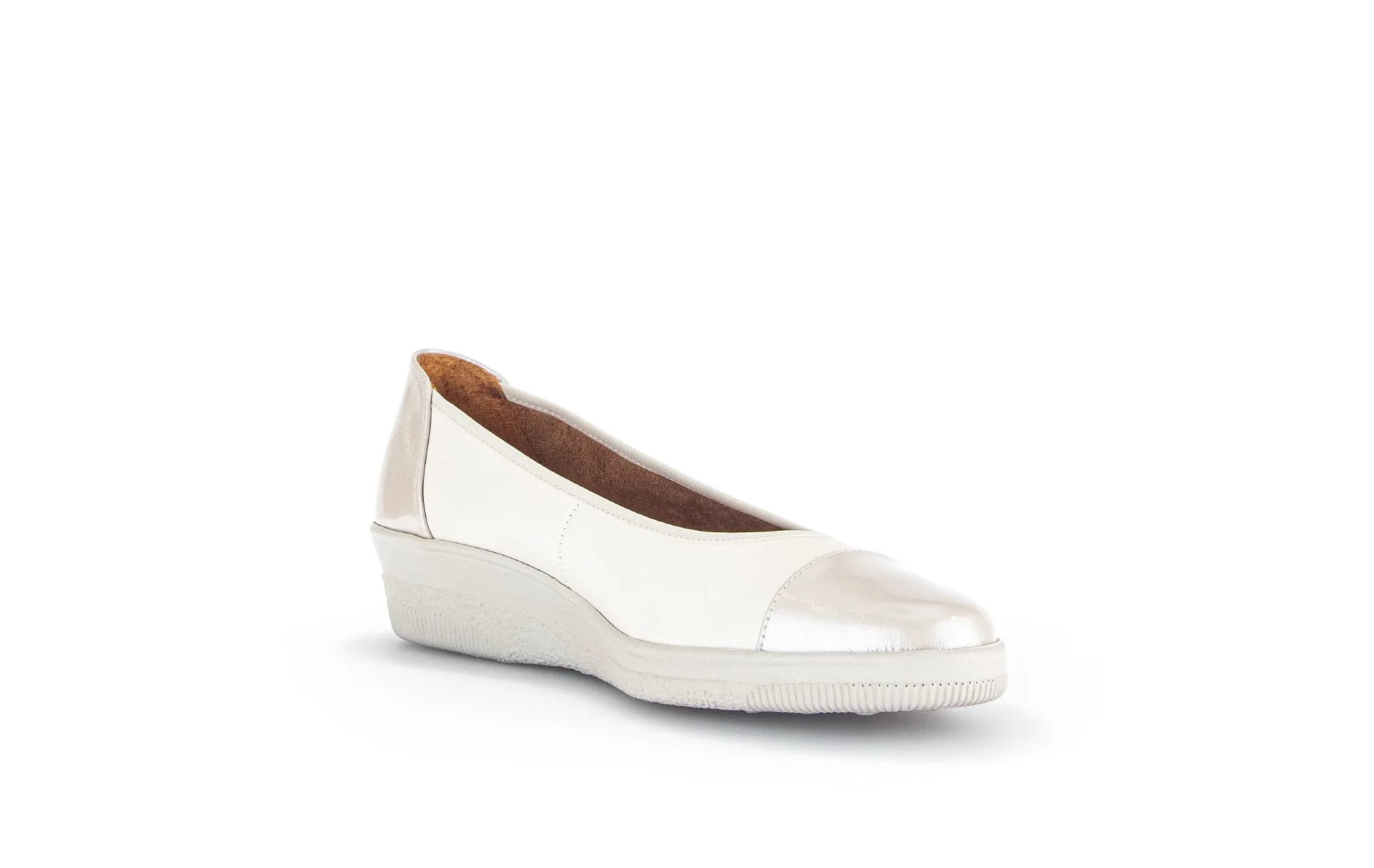 GABOR - 66.042.53 LOW WEDGE SLIP ON SHOE (G FIT) - IVORY MULTI