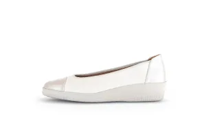 GABOR - 66.042.53 LOW WEDGE SLIP ON SHOE (G FIT) - IVORY MULTI