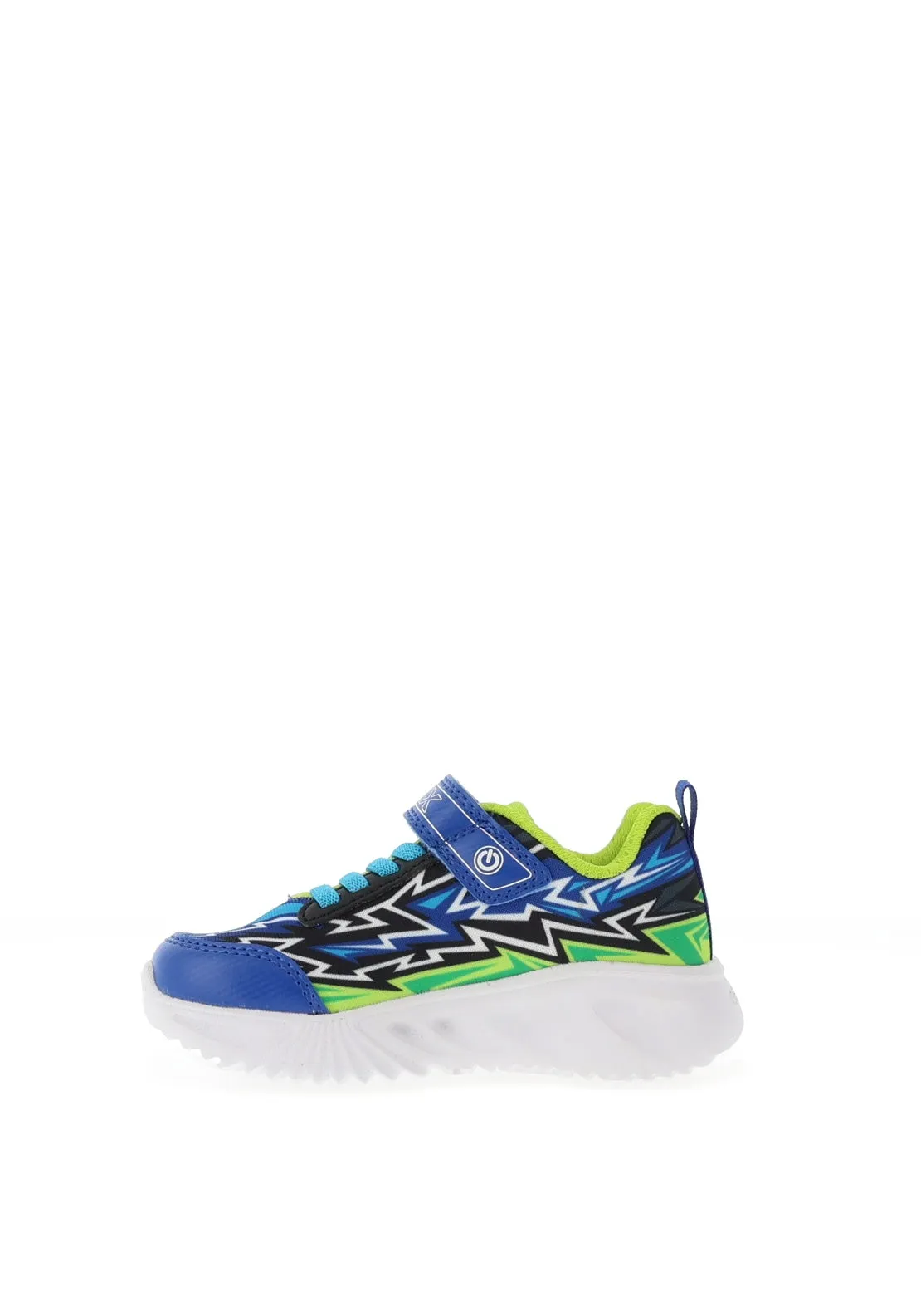 Geox Boys Lights Assister Velcro Trainer, Blue