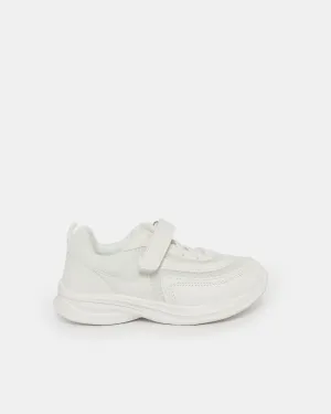 Girls White Velcro Trainer