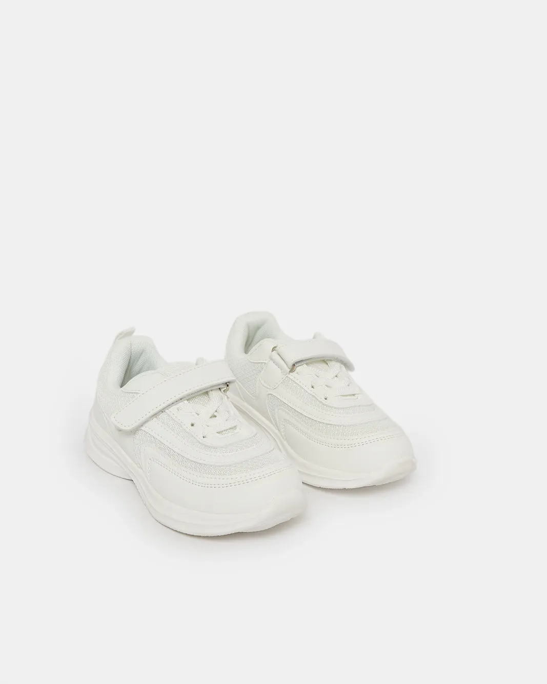 Girls White Velcro Trainer