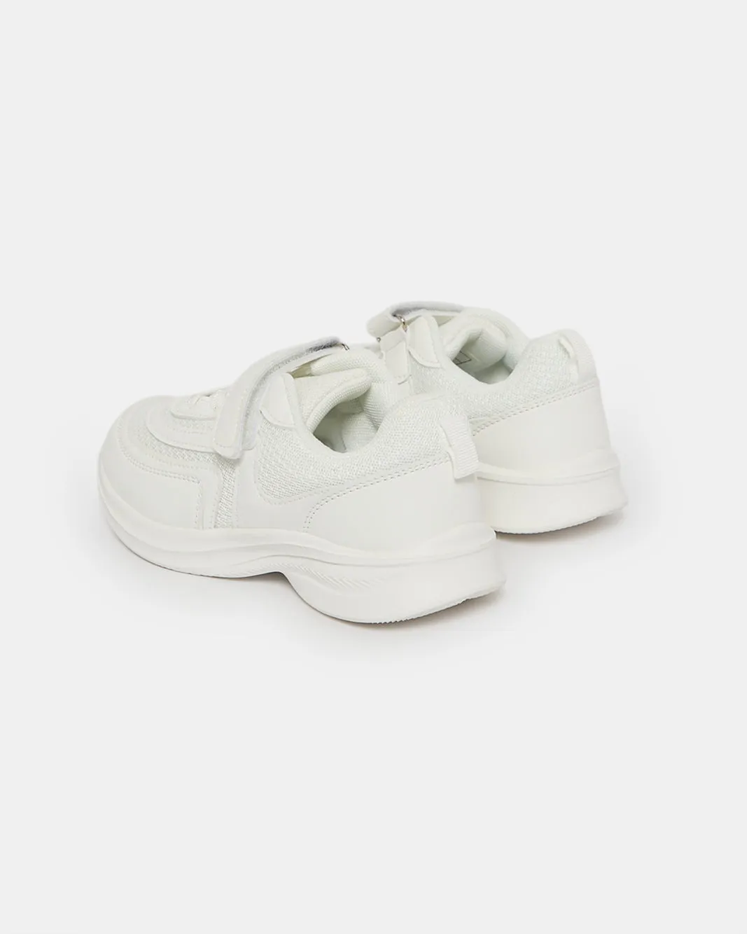 Girls White Velcro Trainer