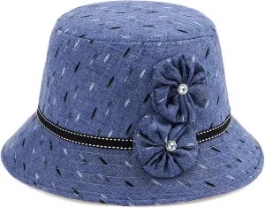 Glamorstar Vintage Felt Cloche Hat Winter Floral Fedora Bucket Hat Bowler Hats