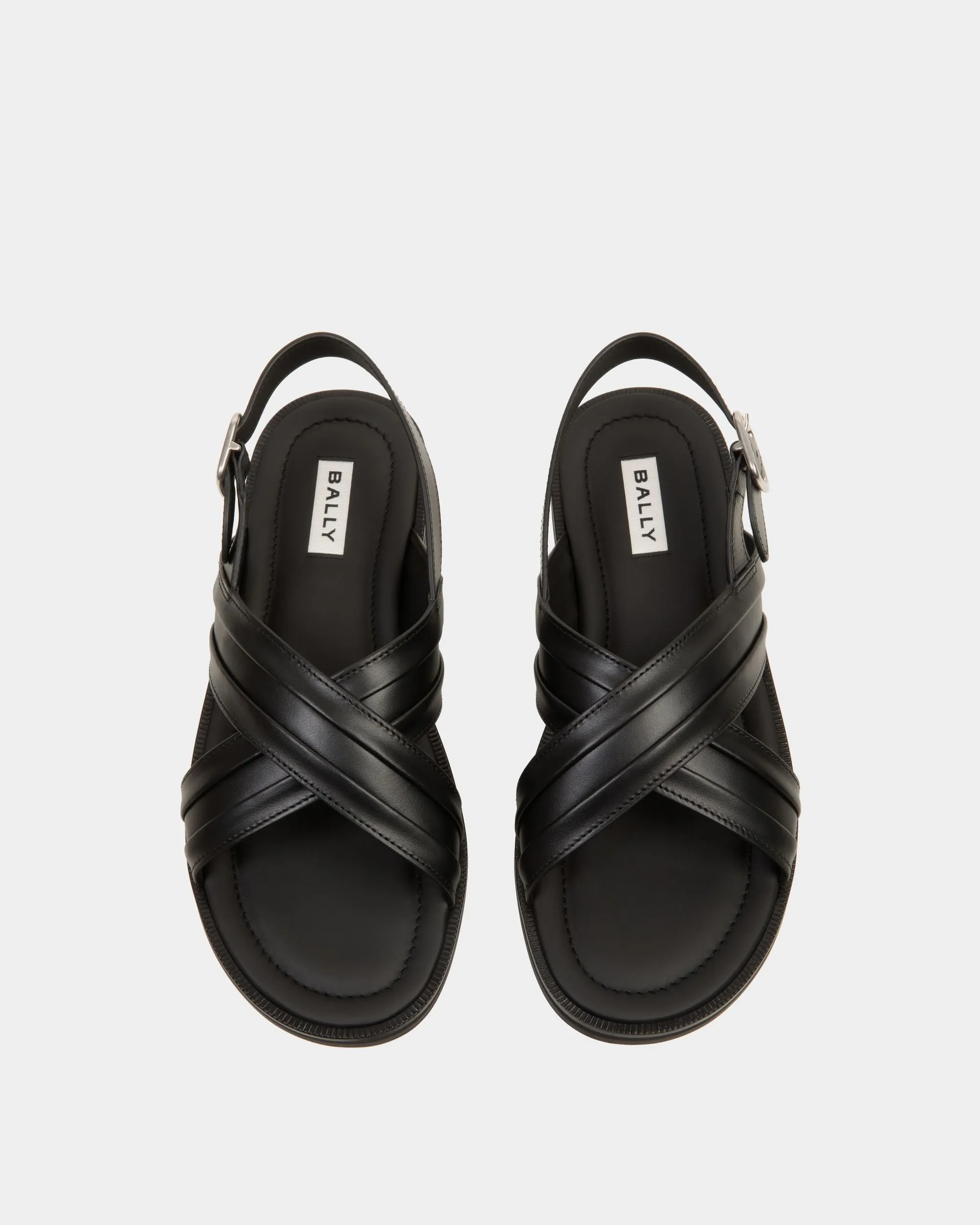 Glide Sandal in Black Leather