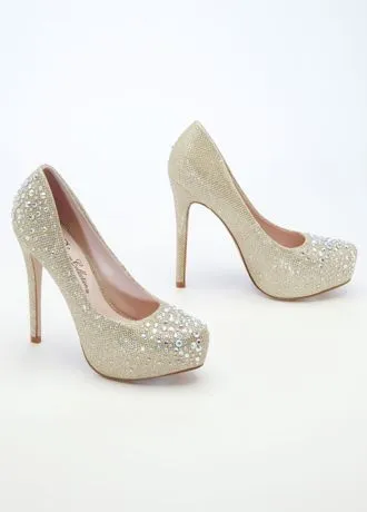 Glitter Mesh Platforms with Crystals