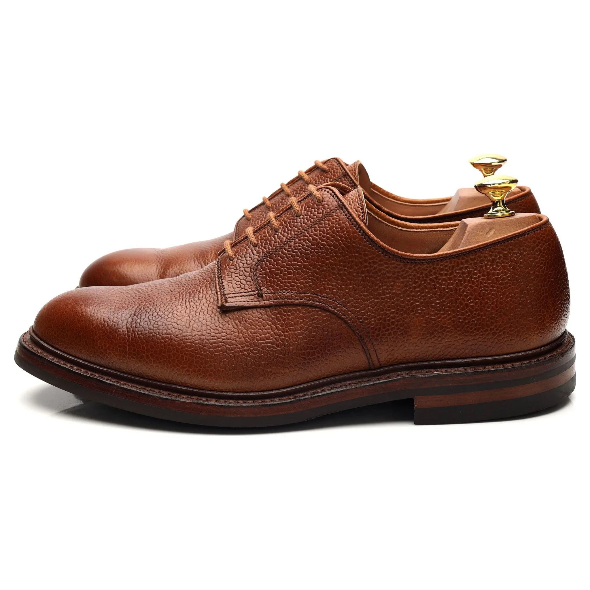 'Grasmere' Tan Brown Grain Leather Derby UK 8 E