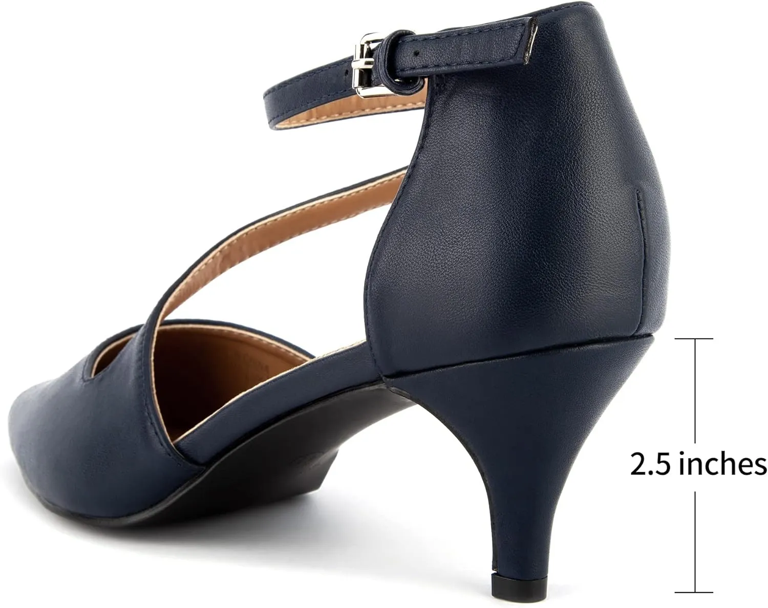 Greatonu Women's Low Heel Pumps Pointed Toe Bridal Wedding Party Kitten Heel Pump Shoes