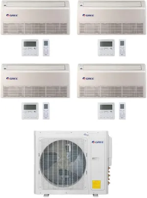 Gree 30,000 BTU Multi21  Quad-Zone Floor/Ceiling Mini Split Air Conditioner Heat Pump 208/230V SEER 21 (9-9-12-12)