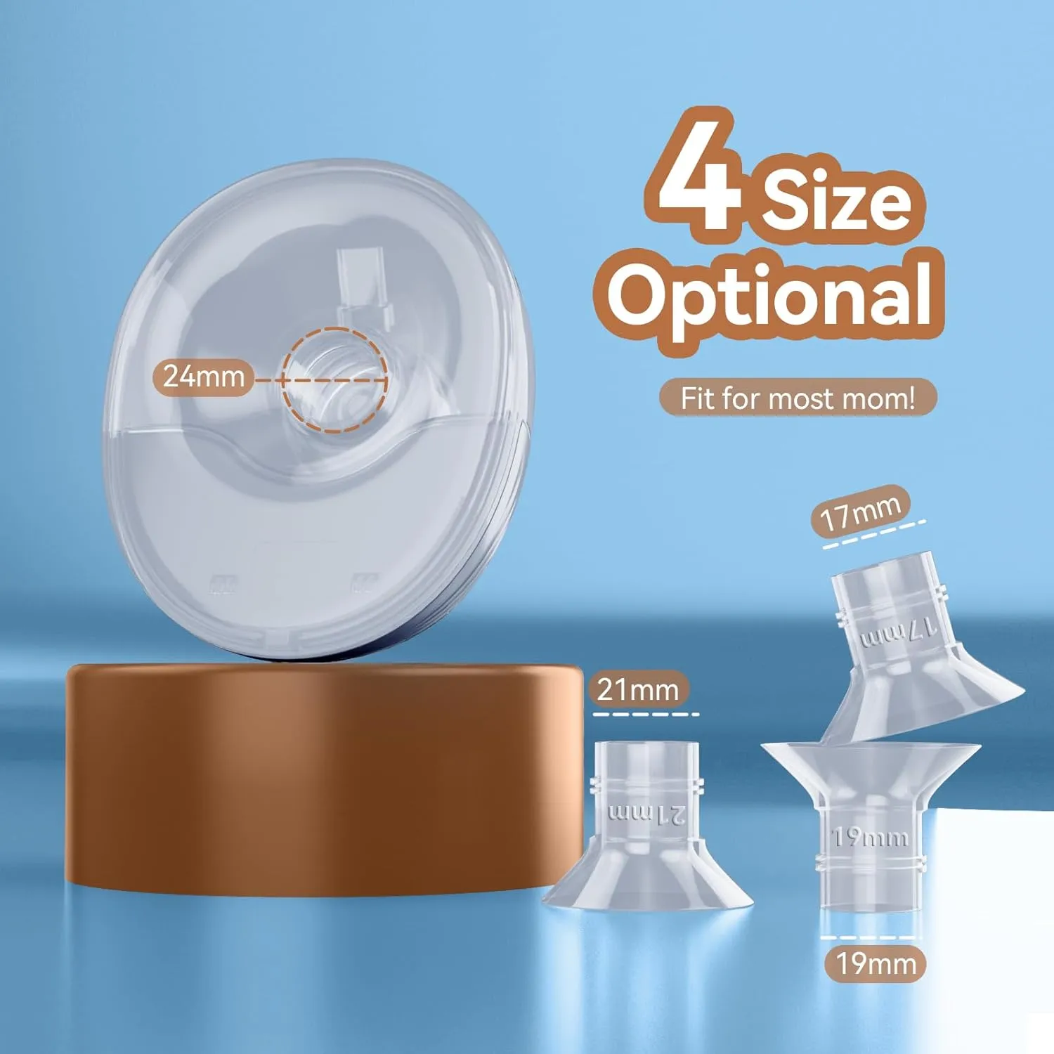 Hands Free Breast Pump Wearable MY-375 - Strong Suction, Low Noise, Wearable Breastfeeding Pump with 4 Mode &12 Levels, Portable Electric Breast Pump 24mm - 17/19/21/Insert/Flange, 2 Pack (White)
