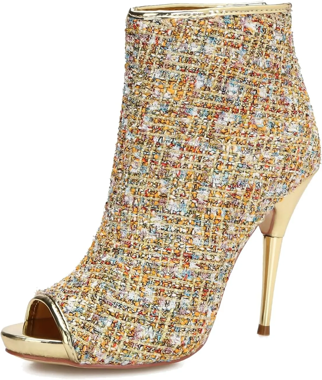 Hanfike Fashion Sandal Boots for Women Stiletto Open Toe Dressy Ankle Booties Shoes