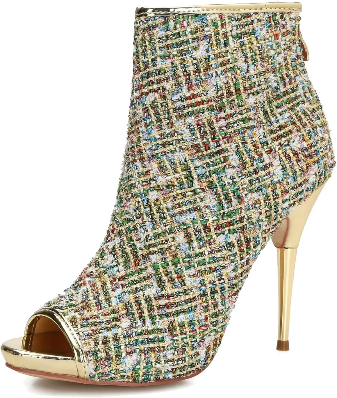 Hanfike Fashion Sandal Boots for Women Stiletto Open Toe Dressy Ankle Booties Shoes