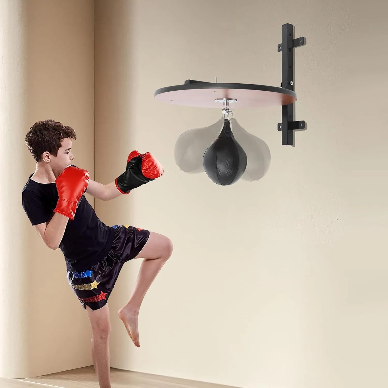 Heavy Duty Adjustable Speed Bag Platform Kit with Punching Ball, Wall Mounted Fitness Ball Boxing Reaction Training Equipment,Speed Bag Platform for Punching, Training, Boxing, Exercise