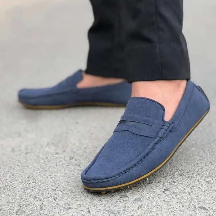 Hedgez Hand Stitch Suede Penny Loafer-8037