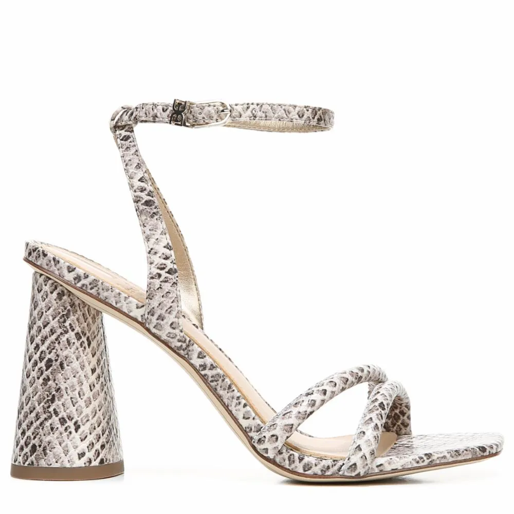 Heeled Squared Sandal Sam Open Excellent customer support Toe Ankle Kia Strap Roccia Edelman Dedicated support Block