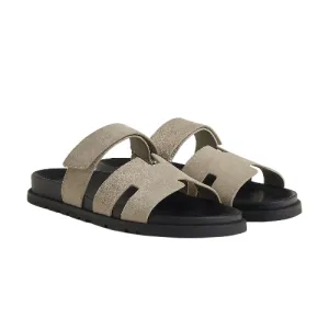 Hermes Chypre Sandal Suede Beige Esquisse