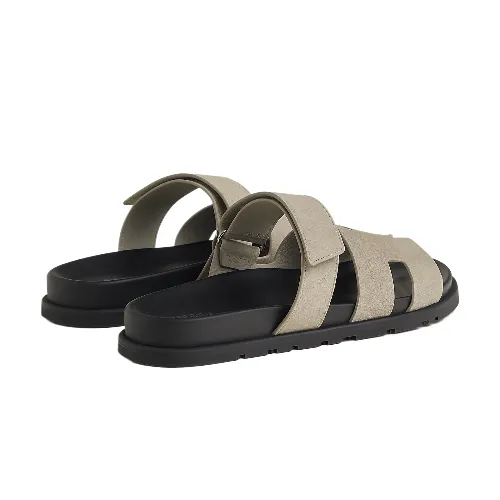 Hermes Chypre Sandal Suede Beige Esquisse