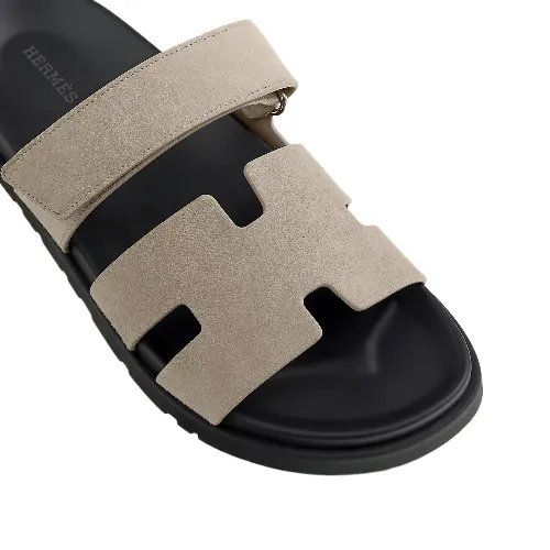 Hermes Chypre Sandal Suede Beige Esquisse