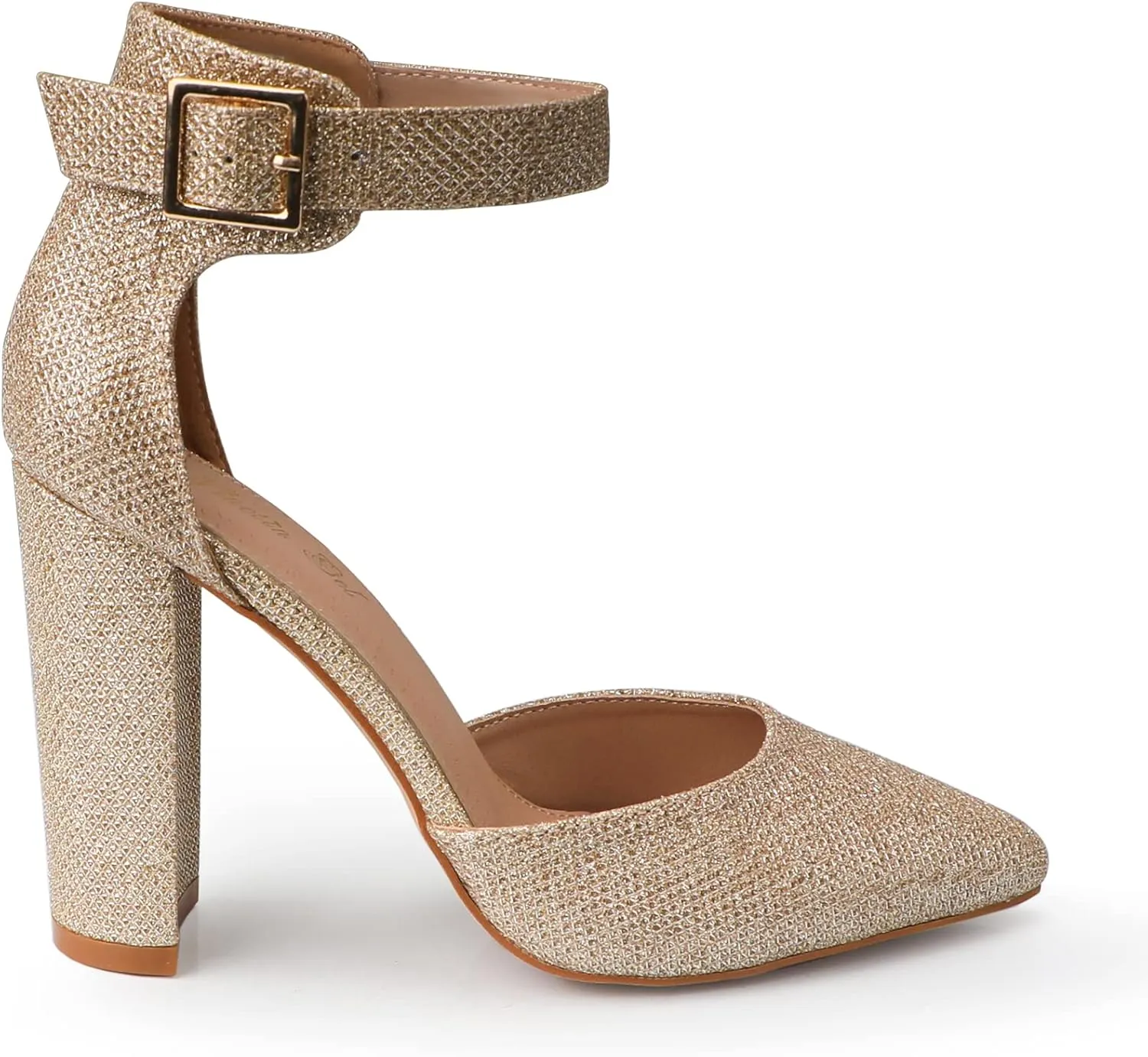 High Heels.Chunky Heel Pointed Closed Toe Pump Shoes,Party Wedding Fashion Shoes,Gifts for Women