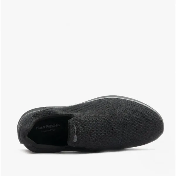 Hush Puppies GOOD Mens Recycled Slip-On Trainers Black