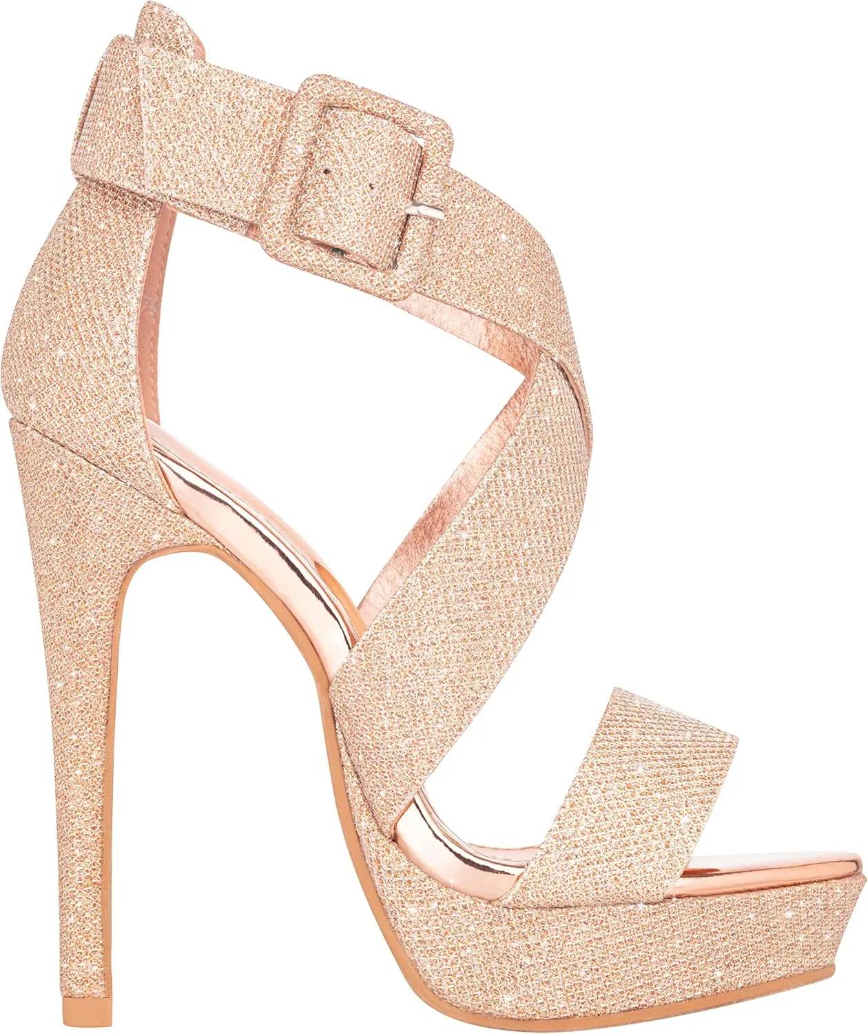 ILLUDE Women's High Heels Open Toe Ankle Strap Stilettos Platform Sexy Party Heeled Sandals – Cake