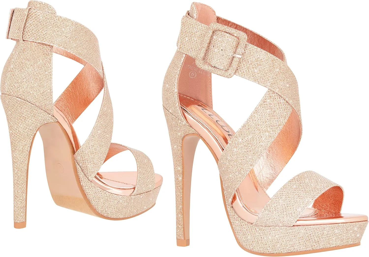 ILLUDE Women's High Heels Open Toe Ankle Strap Stilettos Platform Sexy Party Heeled Sandals – Cake